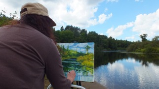 Janine Marson painting in the world of A.J. Casson