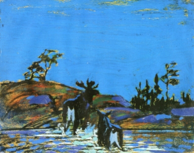 Moose at Night - by Tom Thomson